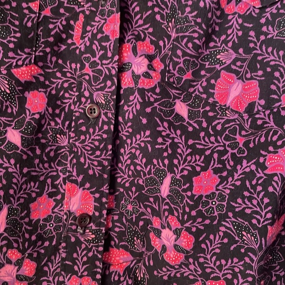Vintage Frontier Series pink purple floral long sleeve button down shirt blouse - Picture 2 of 6